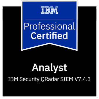 IBM Certified Analyst - Security QRadar SIEM V7.4.3 badge